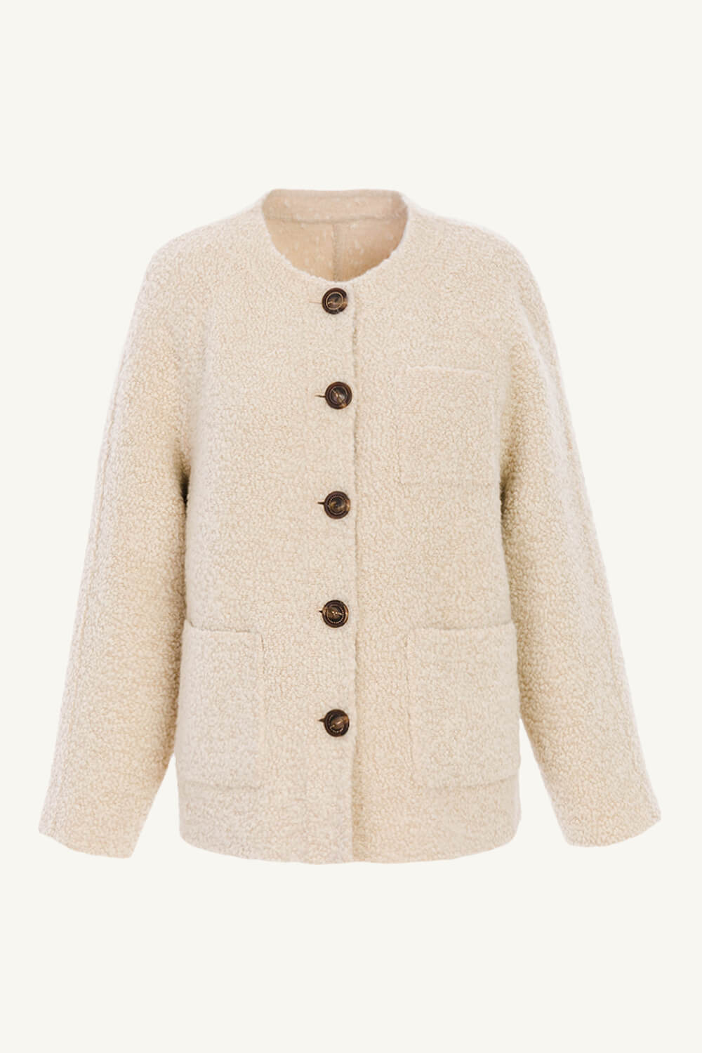 front 雙面穿羊毛連袖外套