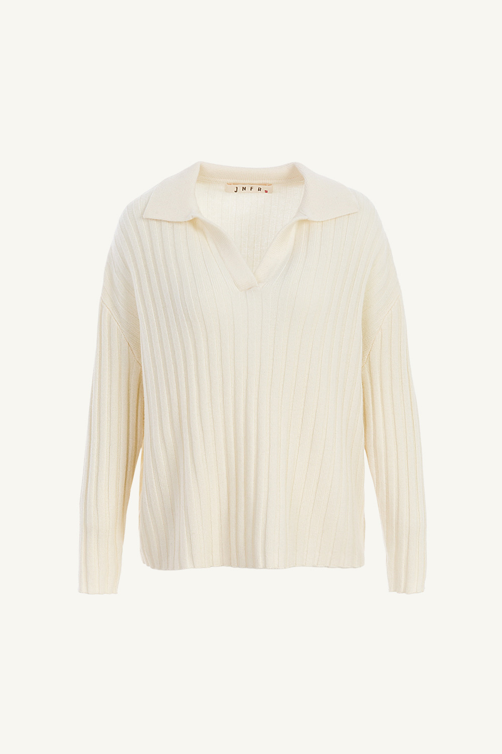 front 半開襟柔感羊毛衫