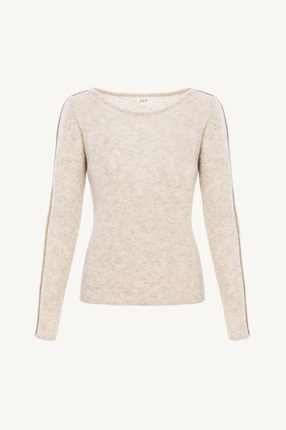 front 船型領針織上衣