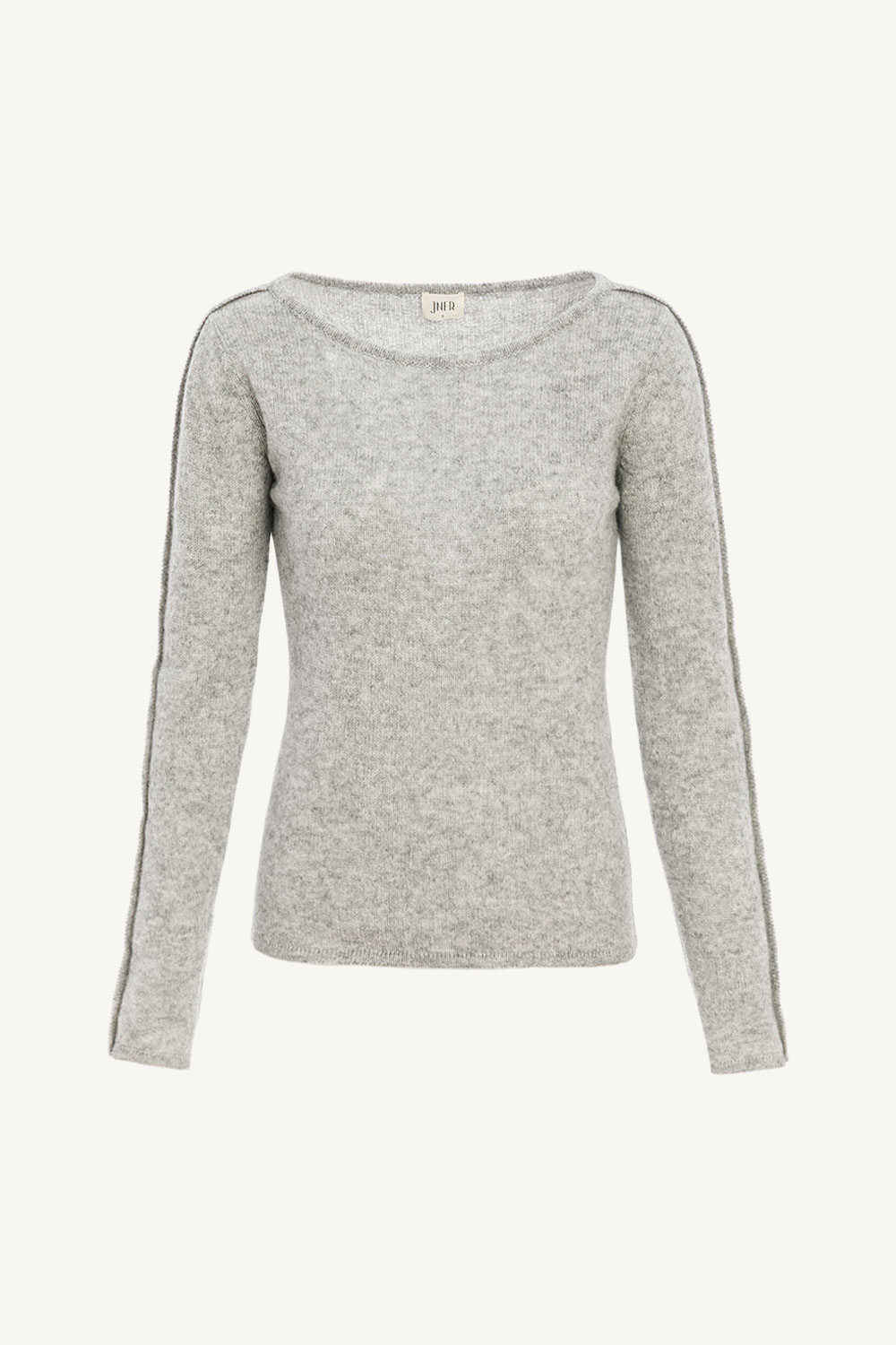 front 船型領針織上衣