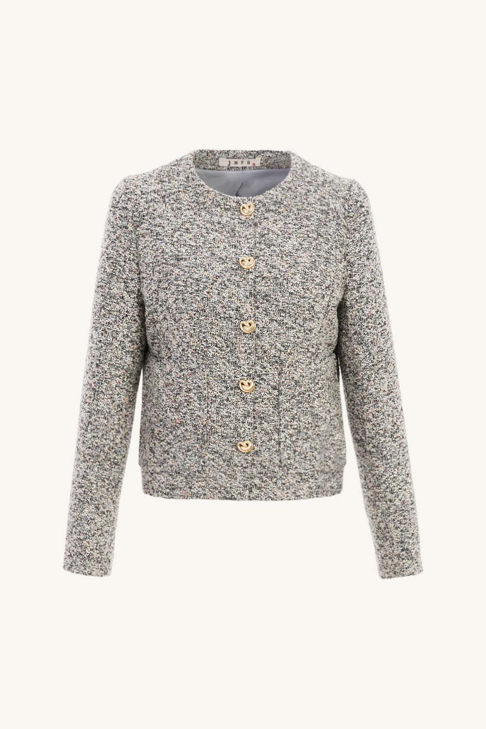 front 羊毛花呢圓領外套