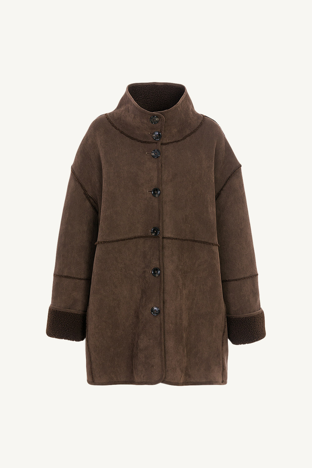 front 麂皮雙面穿絨毛外套