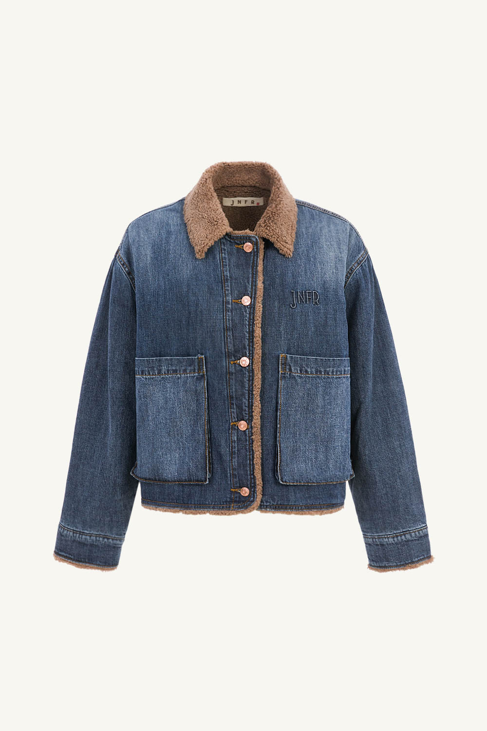 front 內絨毛鋪棉牛仔外套