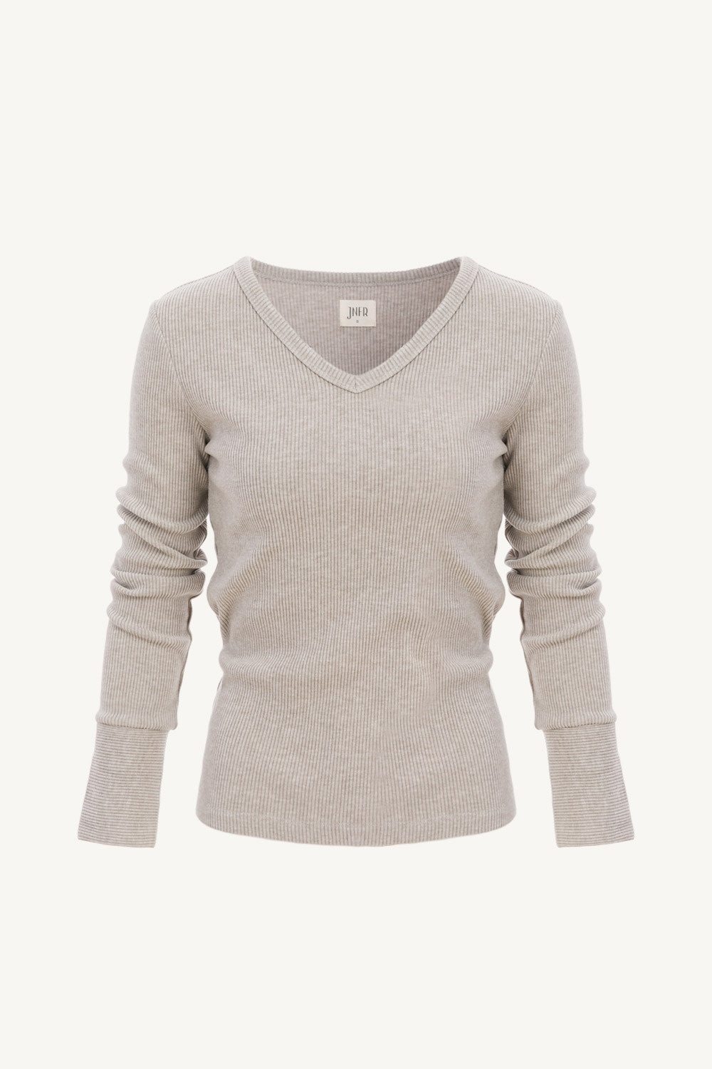 front V領彈性袖開衩上衣