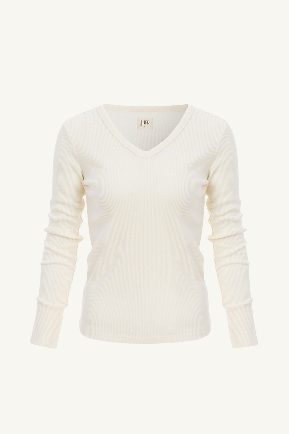 front V領彈性袖開衩上衣