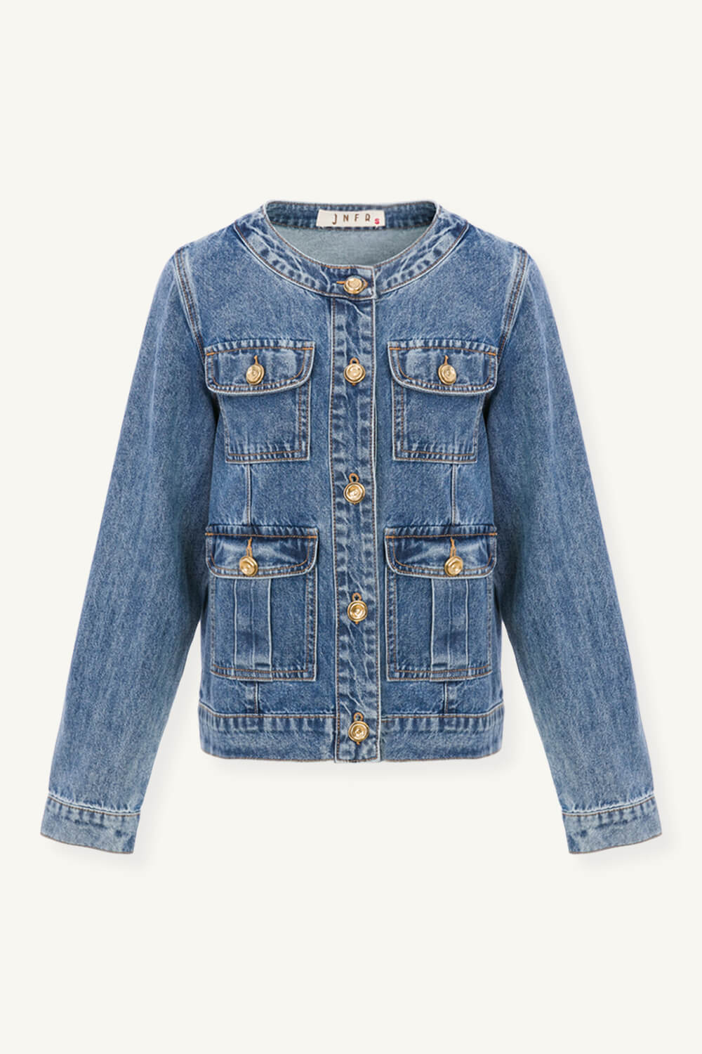 front 水洗仿舊刷破牛仔外套