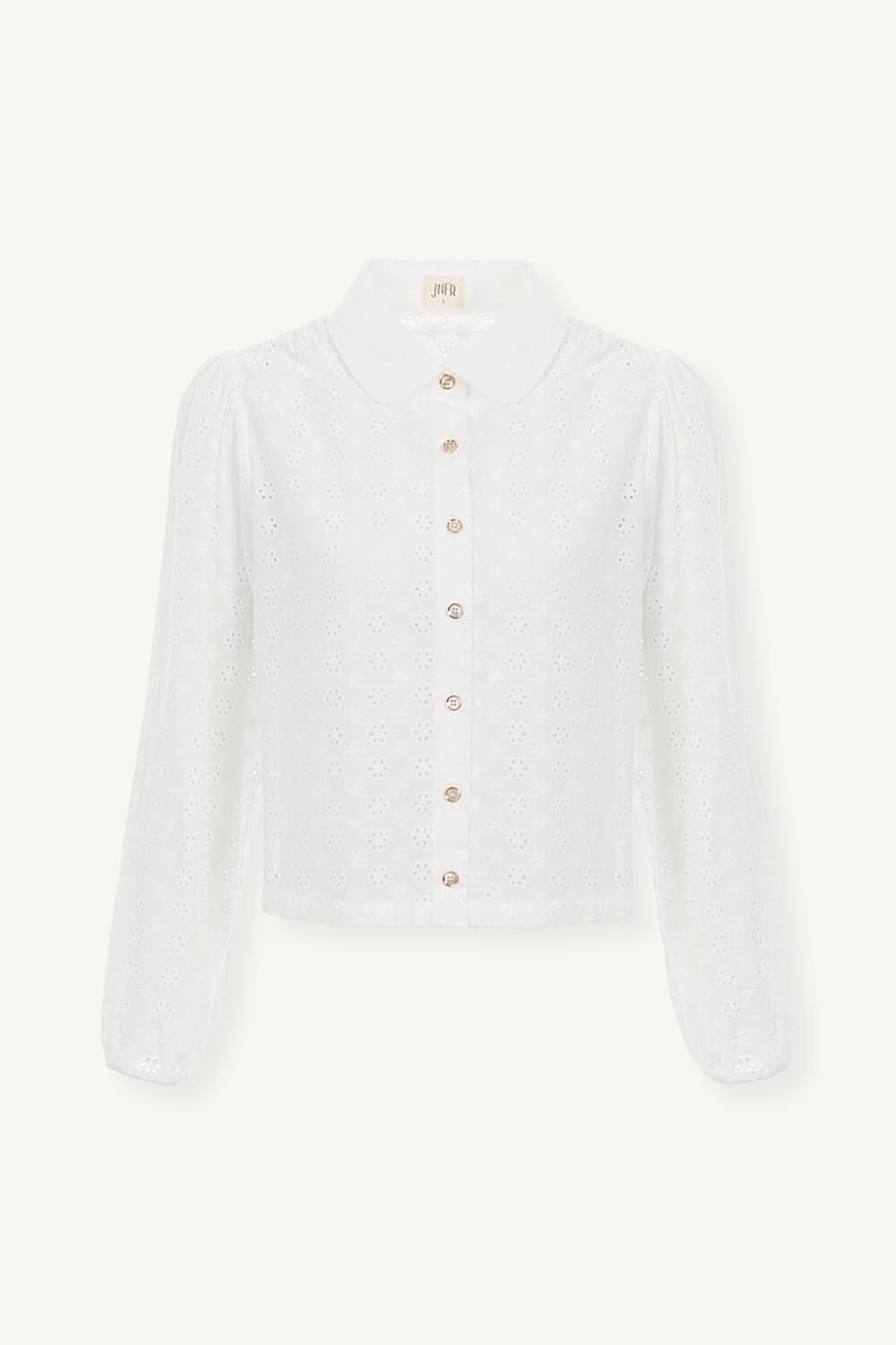 front 澎袖蕾絲襯衫