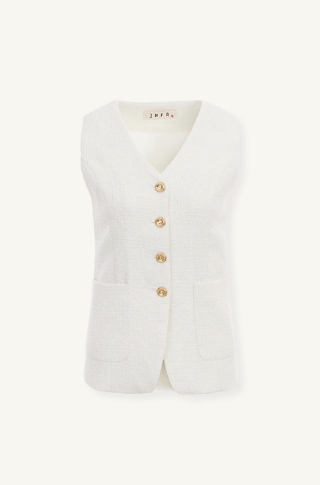front V領金釦羊毛背心