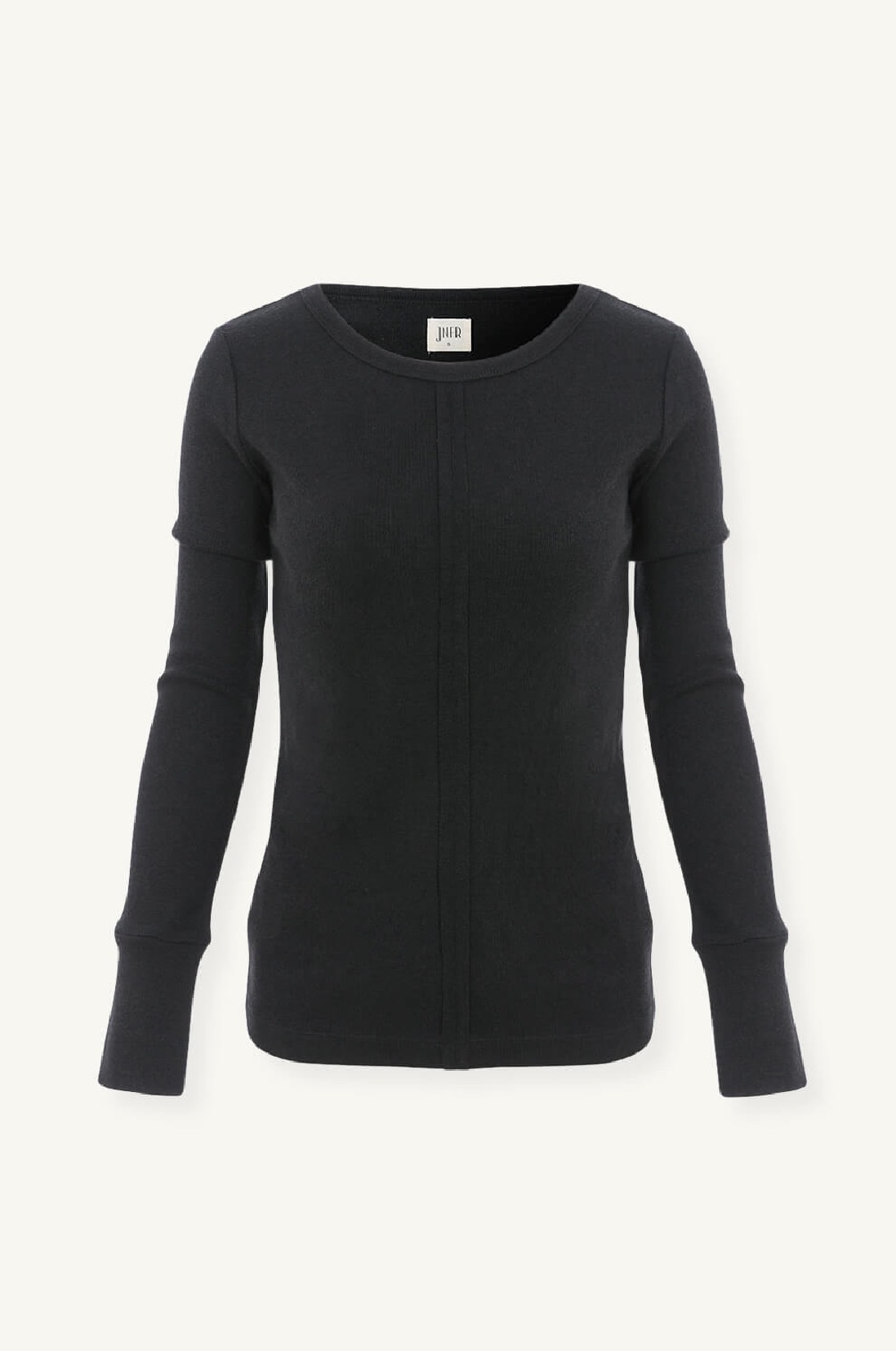 front 圓領袖開衩上衣