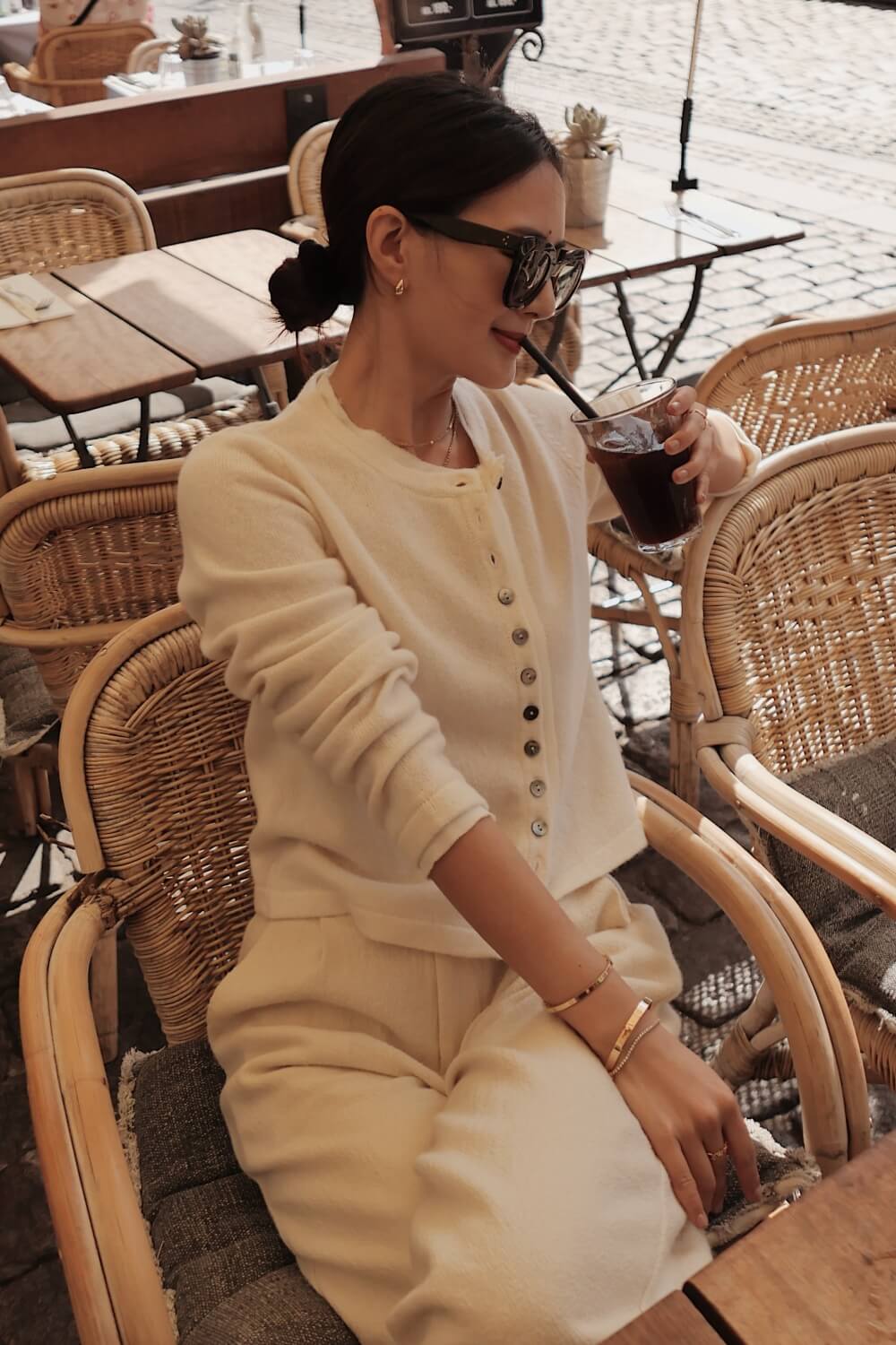 back 雪紡拼接羊毛衫